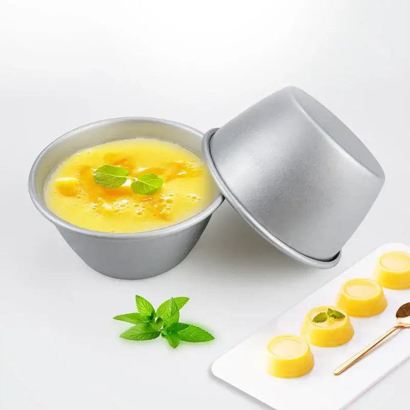 Silver metallic silicone mold for individual gelatin cups from decorbites carbon steel cake mold set