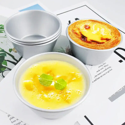 Silver carbon steel cake mold set featuring a smooth reflective aluminum mini muffin tin with rounded edges by decorbites carbon steel