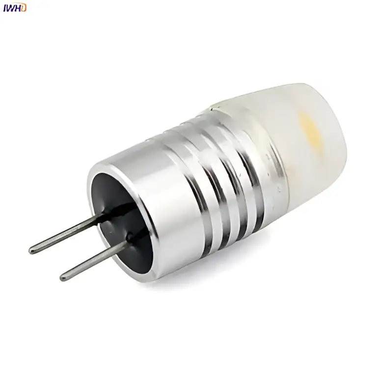 Silver frosted cob g4 led bulb with frosted glass cover and two metal pins for chandelier dining room light by decorbites cob