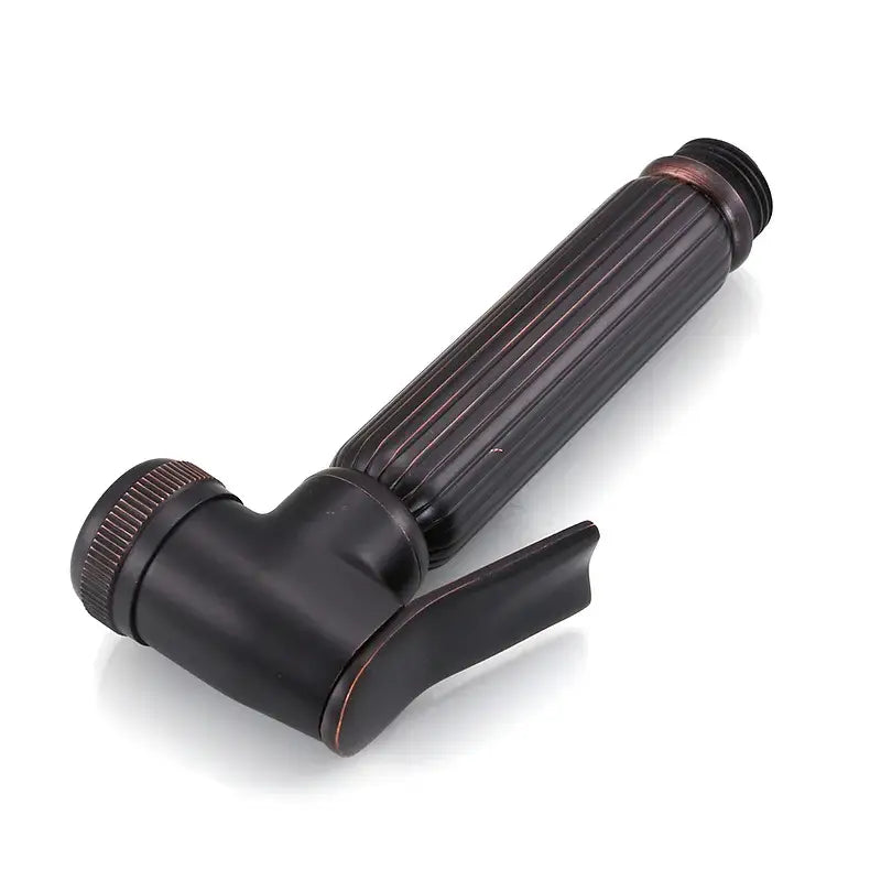 Bronze-finished bidet sprayer with ribbed handle and textured knob for decorbites golden bidet handheld shower head