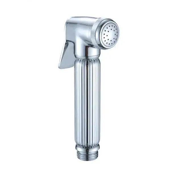 Chrome finished silver and golden bidet sprayer with ribbed body and perforated nozzle for bathroom handheld use decorbites golden bidet