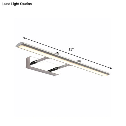 DecorBites™ DecorBites™ Silver LED Vanity Wall Light with Sleek Metal Shade - Modern Washroom Fixture