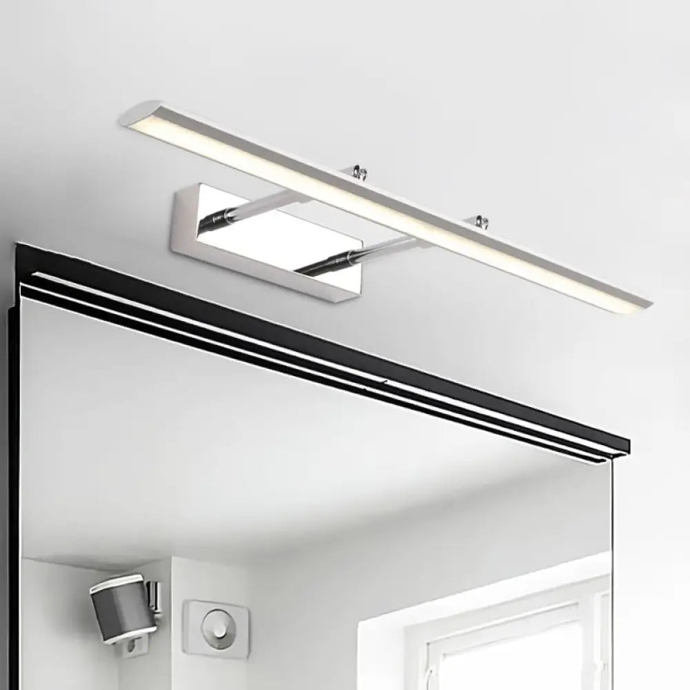 DecorBites™ DecorBites™ Silver LED Vanity Wall Light with Sleek Metal Shade - Modern Washroom Fixture