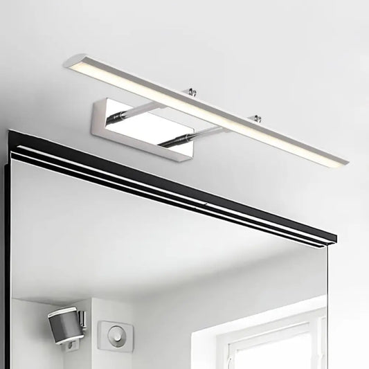 DecorBites™ DecorBites™ Silver LED Vanity Wall Light with Sleek Metal Shade - Modern Washroom Fixture