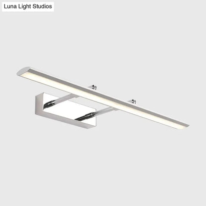 DecorBites™ DecorBites™ Silver LED Vanity Wall Light with Sleek Metal Shade - Modern Washroom Fixture
