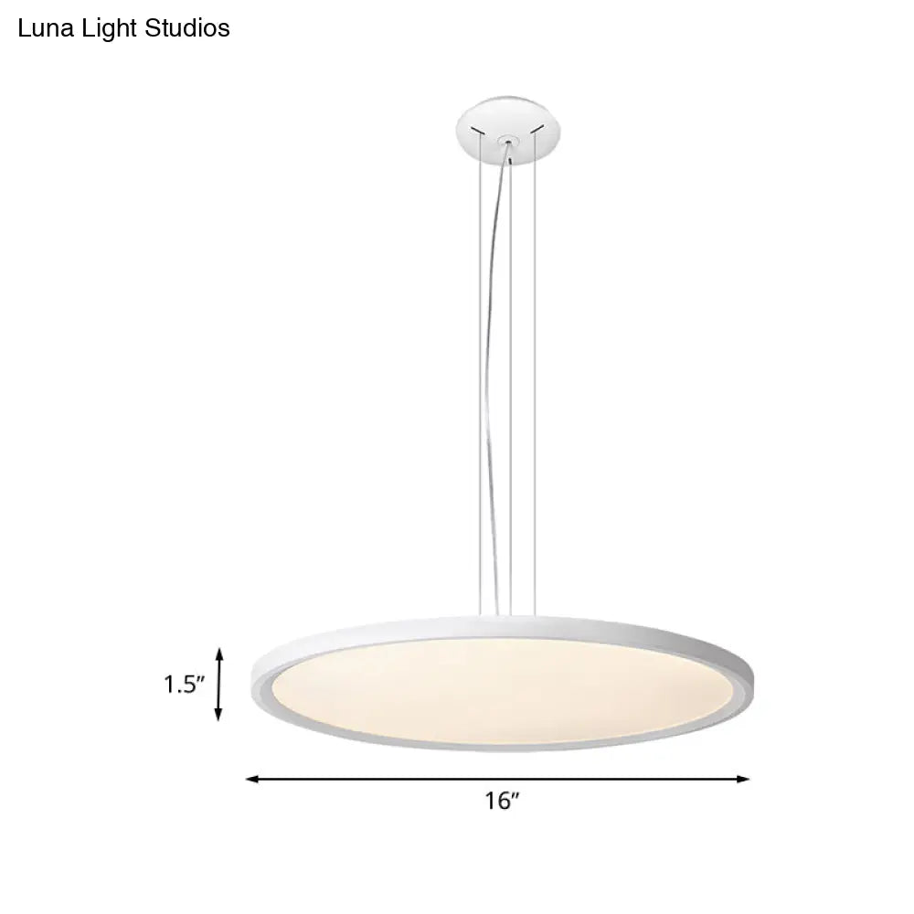 Silver Round Corridor Pendant LED Light Fixture - Modern Acrylic Suspension Lighting