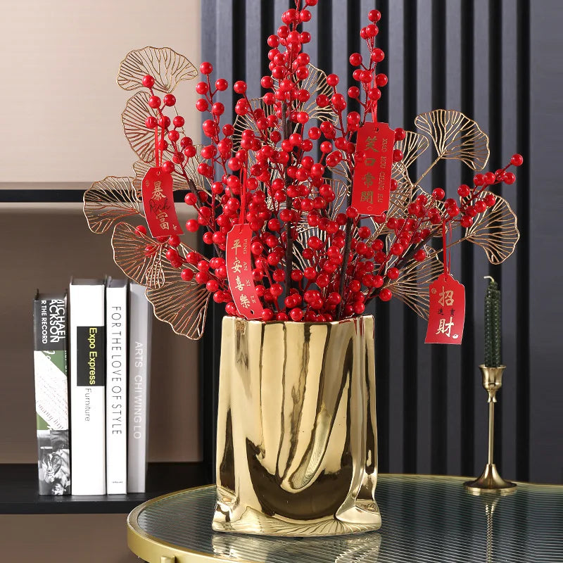 Silver Ruffled Ceramic Flower Vase - Vase