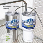 DecorBites™ Freeze Thermos Bottle Straw Stainless Steel Tumbler 30oz - Ice Mountain Cup