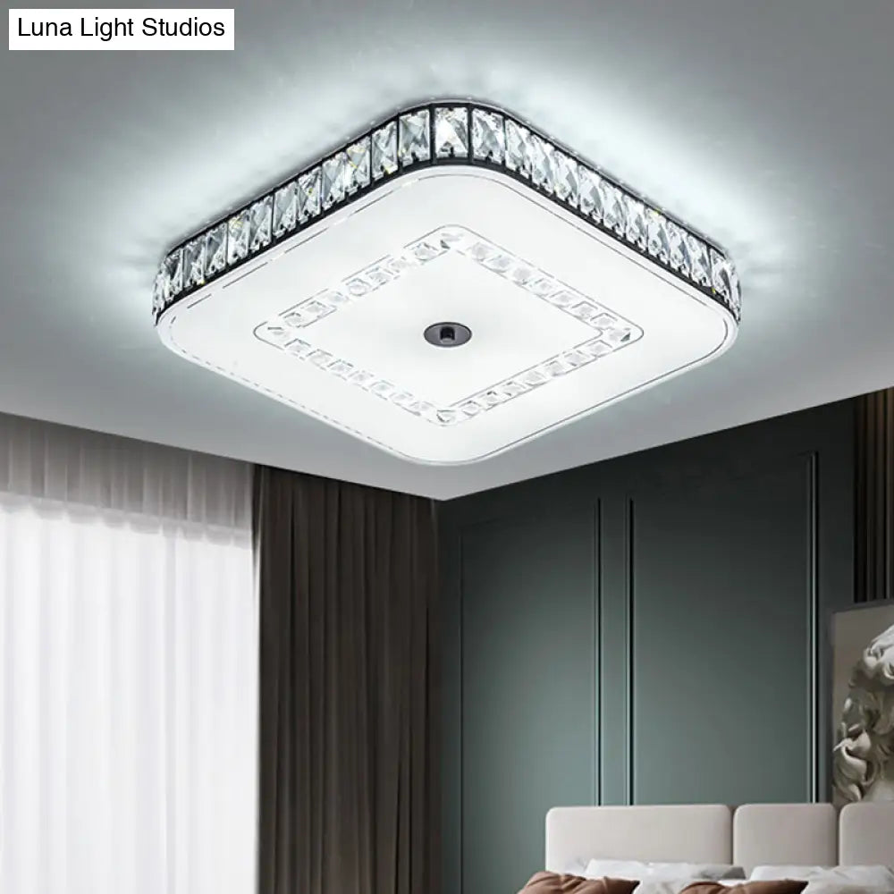 DecorBites™ DecorBites™ Simple Black Crystal Flush Mount LED Ceiling Light with Square/Round Rectangle-Cut Design