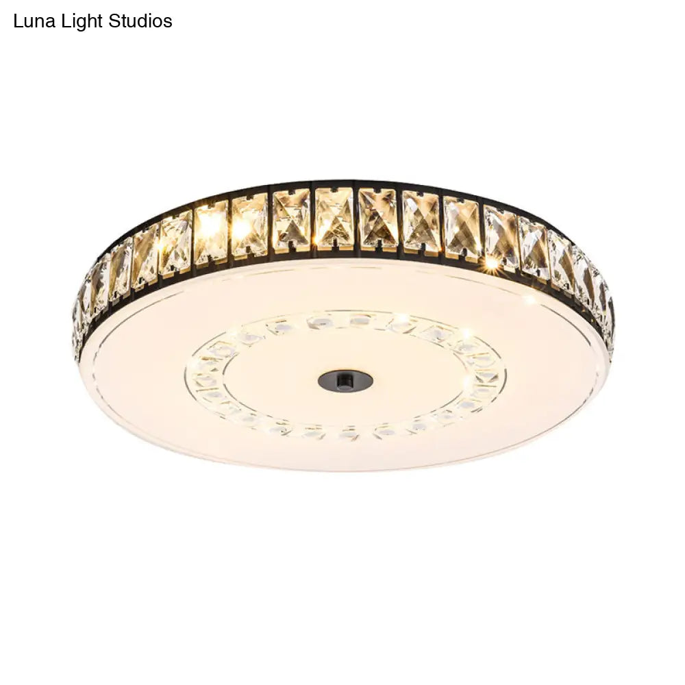 DecorBites™ DecorBites™ Simple Black Crystal Flush Mount LED Ceiling Light with Square/Round Rectangle-Cut Design