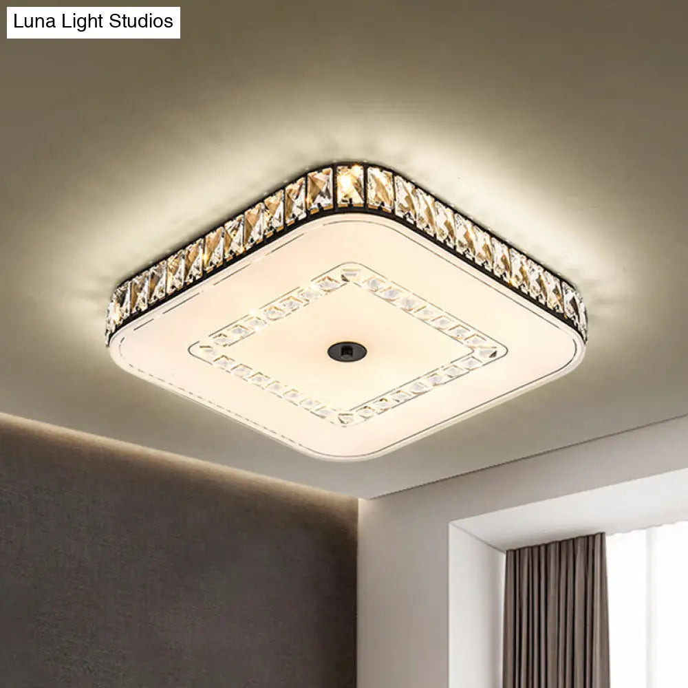 DecorBites™ DecorBites™ Simple Black Crystal Flush Mount LED Ceiling Light with Square/Round Rectangle-Cut Design
