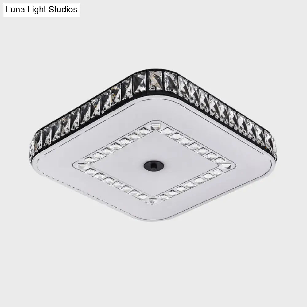 DecorBites™ DecorBites™ Simple Black Crystal Flush Mount LED Ceiling Light with Square/Round Rectangle-Cut Design