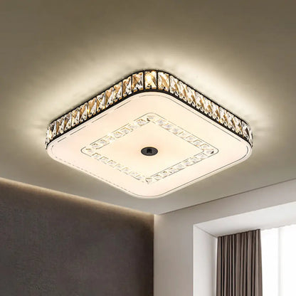 DecorBites™ DecorBites™ Simple Black Crystal Flush Mount LED Ceiling Light with Square/Round Rectangle-Cut Design