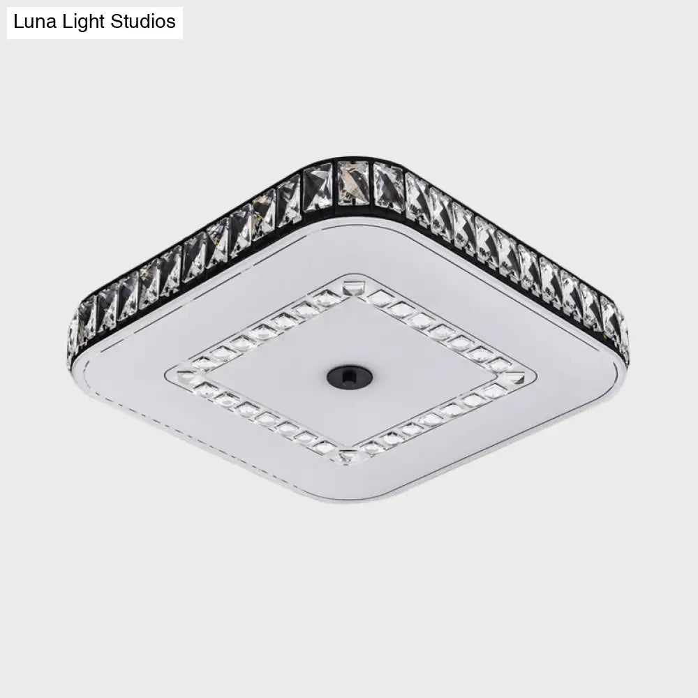 DecorBites™ DecorBites™ Simple Black Crystal Flush Mount LED Ceiling Light with Square/Round Rectangle-Cut Design