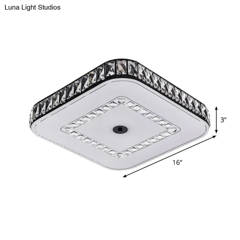 DecorBites™ DecorBites™ Simple Black Crystal Flush Mount LED Ceiling Light with Square/Round Rectangle-Cut Design