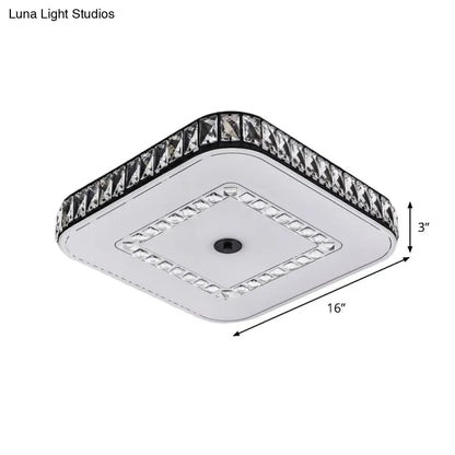 DecorBites™ DecorBites™ Simple Black Crystal Flush Mount LED Ceiling Light with Square/Round Rectangle-Cut Design