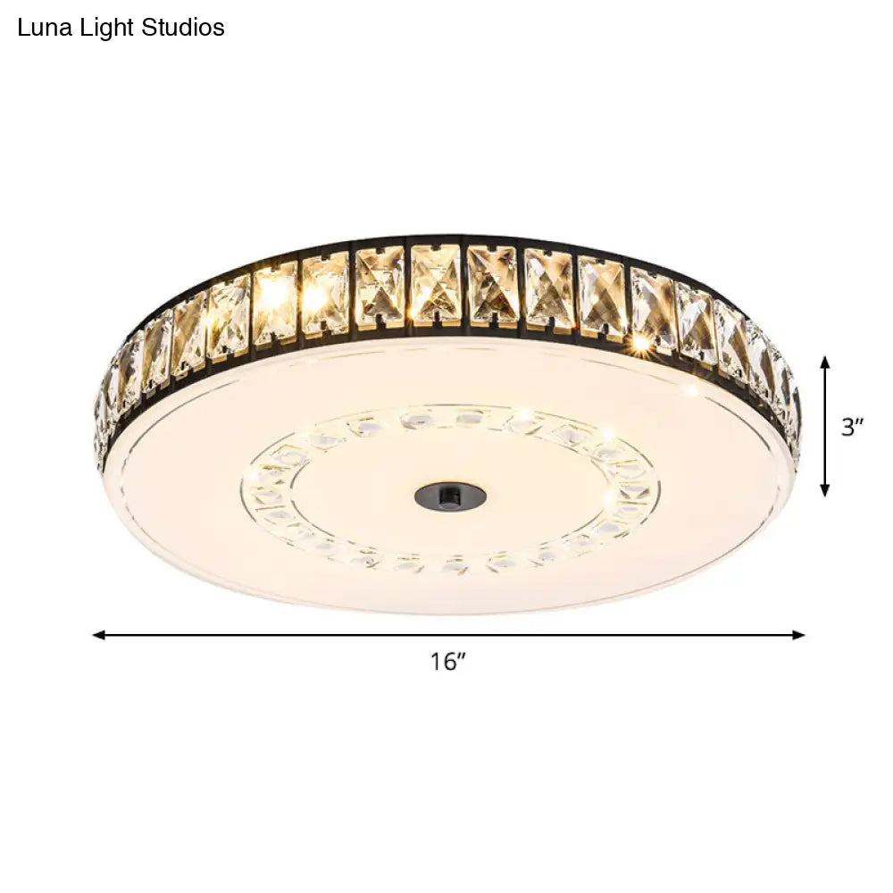 DecorBites™ DecorBites™ Simple Black Crystal Flush Mount LED Ceiling Light with Square/Round Rectangle-Cut Design