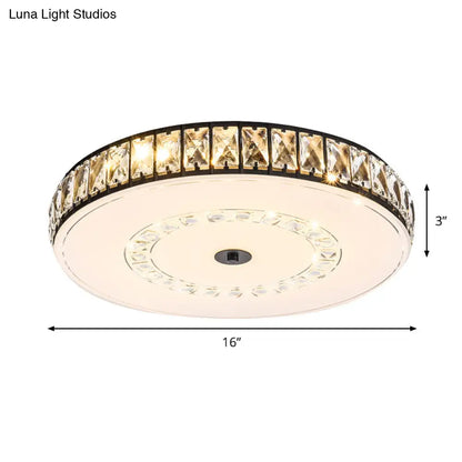 DecorBites™ DecorBites™ Simple Black Crystal Flush Mount LED Ceiling Light with Square/Round Rectangle-Cut Design