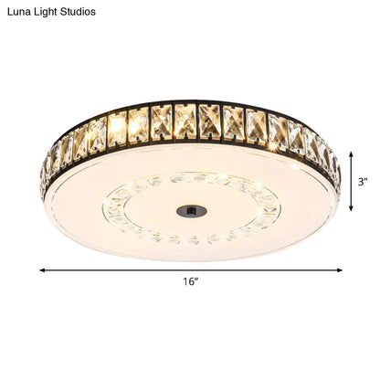 DecorBites™ DecorBites™ Simple Black Crystal Flush Mount LED Ceiling Light with Square/Round Rectangle-Cut Design