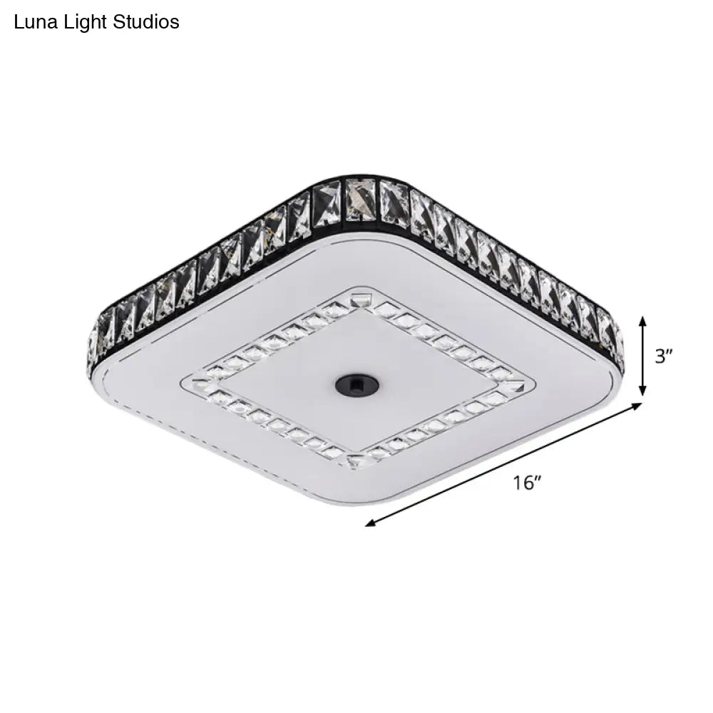 DecorBites™ DecorBites™ Simple Black Crystal Flush Mount LED Ceiling Light with Square/Round Rectangle-Cut Design