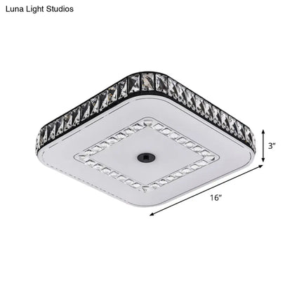 DecorBites™ DecorBites™ Simple Black Crystal Flush Mount LED Ceiling Light with Square/Round Rectangle-Cut Design