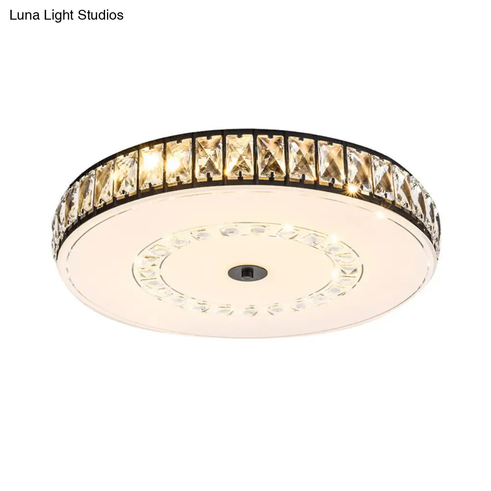 DecorBites™ DecorBites™ Simple Black Crystal Flush Mount LED Ceiling Light with Square/Round Rectangle-Cut Design