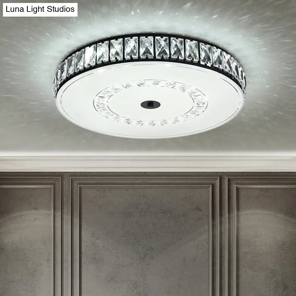 DecorBites™ DecorBites™ Simple Black Crystal Flush Mount LED Ceiling Light with Square/Round Rectangle-Cut Design