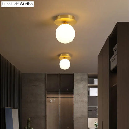 DecorBites™ DecorBites™ Simple Brass Semi Flush Mount Ceiling Light Fixture - Round Aisle Design with 1 Head