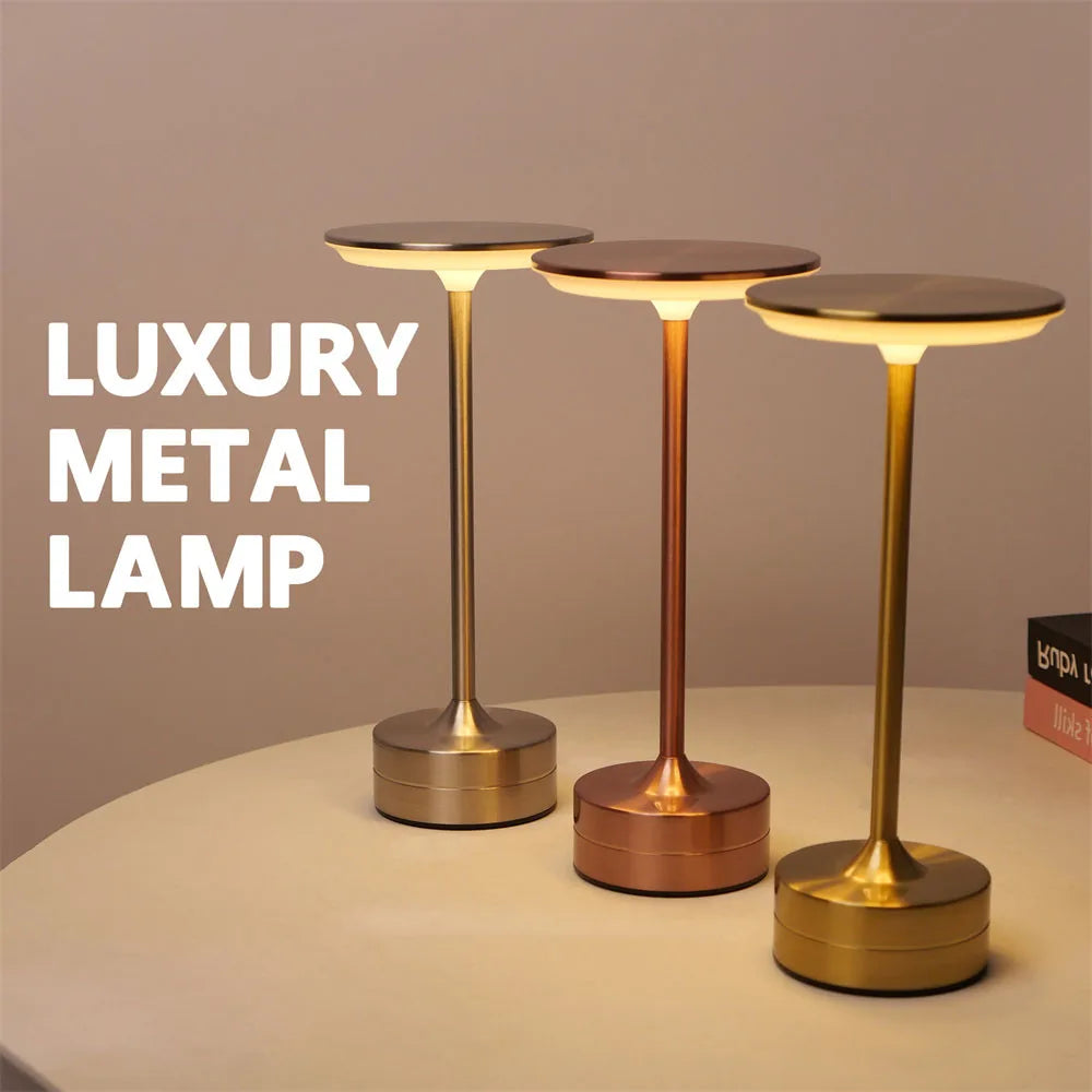 Simple charging LED Desk Lamp restaurant bar desk lamp dimming atmosphere retro portable charging touch USB desk lamp