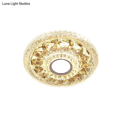 DecorBites™ DecorBites™ Simple Clear Crystal Flush Mount Ceiling Light with Mini LED - Round Shape