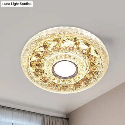 DecorBites™ DecorBites™ Simple Clear Crystal Flush Mount Ceiling Light with Mini LED - Round Shape