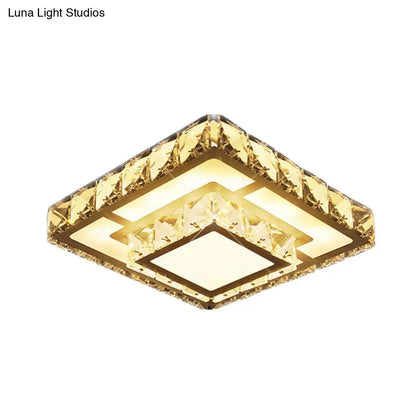 DecorBites™ DecorBites™ Simple Crystal Square LED Ceiling Light in Warm/White for Corridor - Recessed/Surface Mount