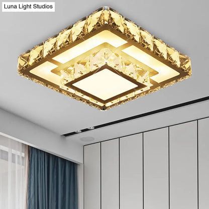 DecorBites™ DecorBites™ Simple Crystal Square LED Ceiling Light in Warm/White for Corridor - Recessed/Surface Mount