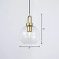 Simple Glass Sphere Pendant Light - 1 Head Brass Finish - Dining Room Ceiling Lamp