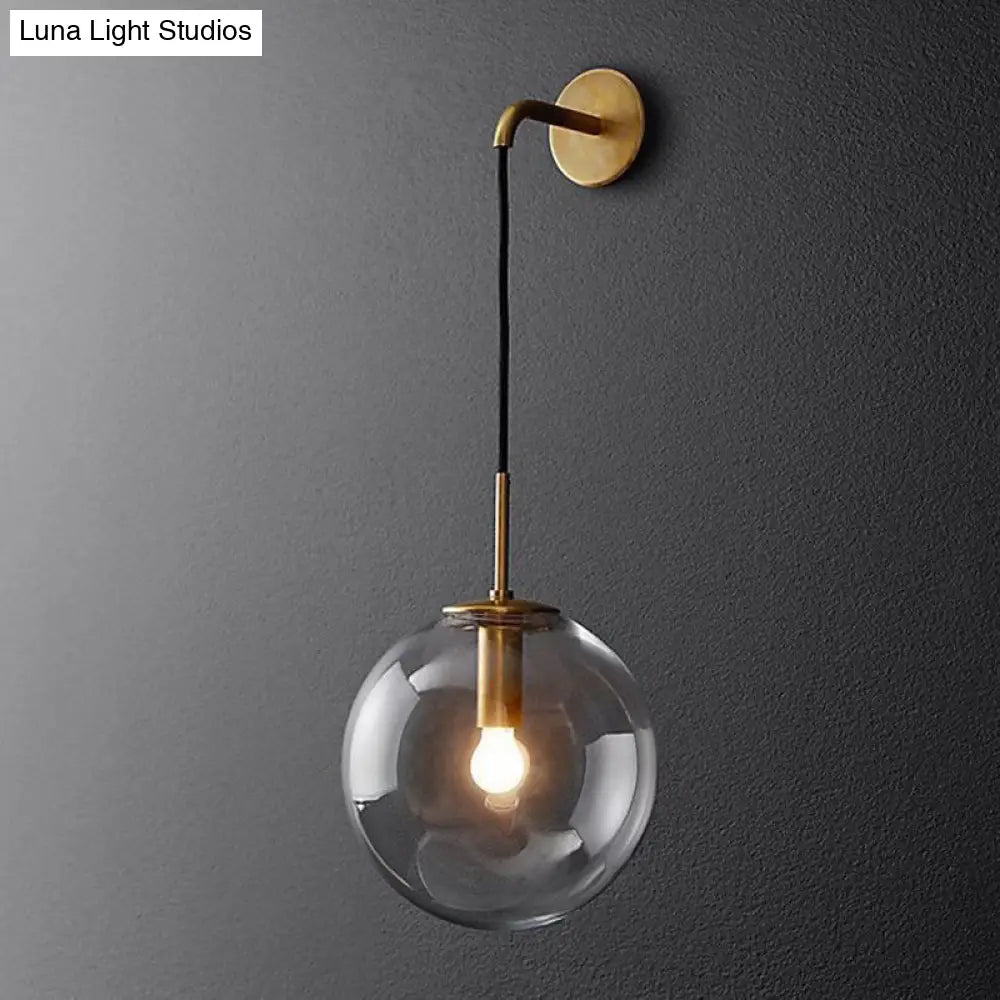 DecorBites™ DecorBites™ Simple Gold Bedside Wall Mount Lamp with Glass Shade – Elegant Wall Lighting Solution