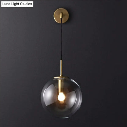 DecorBites™ DecorBites™ Simple Gold Bedside Wall Mount Lamp with Glass Shade – Elegant Wall Lighting Solution