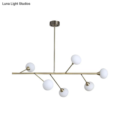 Lámpara de araña colgante sencilla de hierro con 6 bombillas en latón - Lámpara colgante de rama para sala de estar