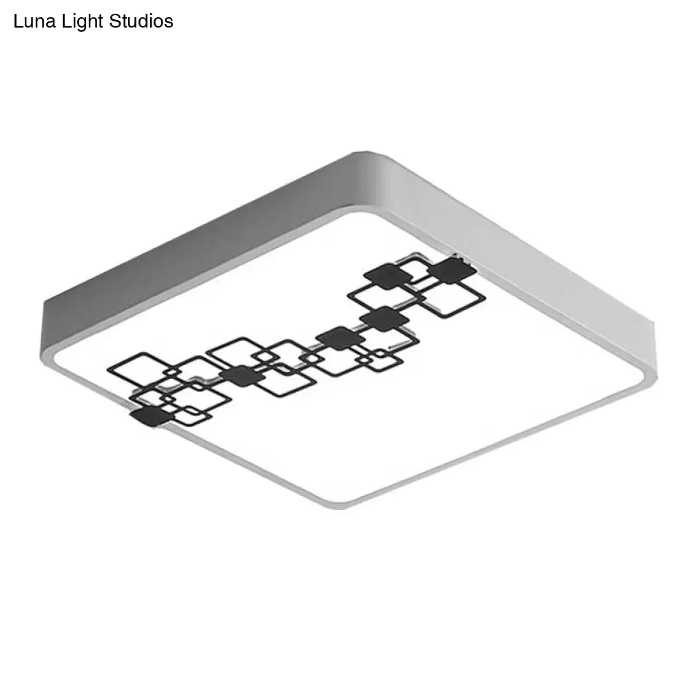 DecorBites™ DecorBites™ Simple Iron LED Flushmount Bedroom Light – 16"/19.5" Round/Square Flush with Bubble Pattern, White Light