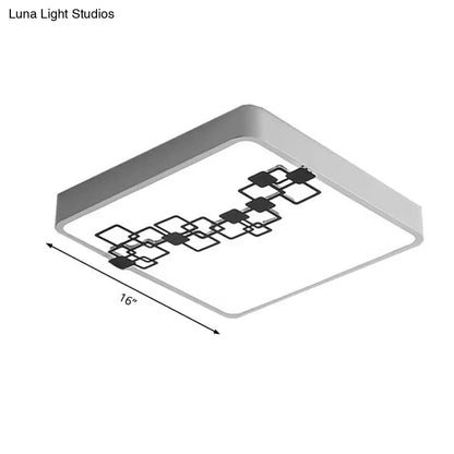 DecorBites™ DecorBites™ Simple Iron LED Flushmount Bedroom Light – 16"/19.5" Round/Square Flush with Bubble Pattern, White Light