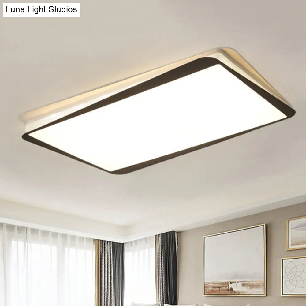 DecorBites™ DecorBites™ Simple LED Ceiling Flush Mount Light in White/Warm Light - Metal Rectangular Fixture