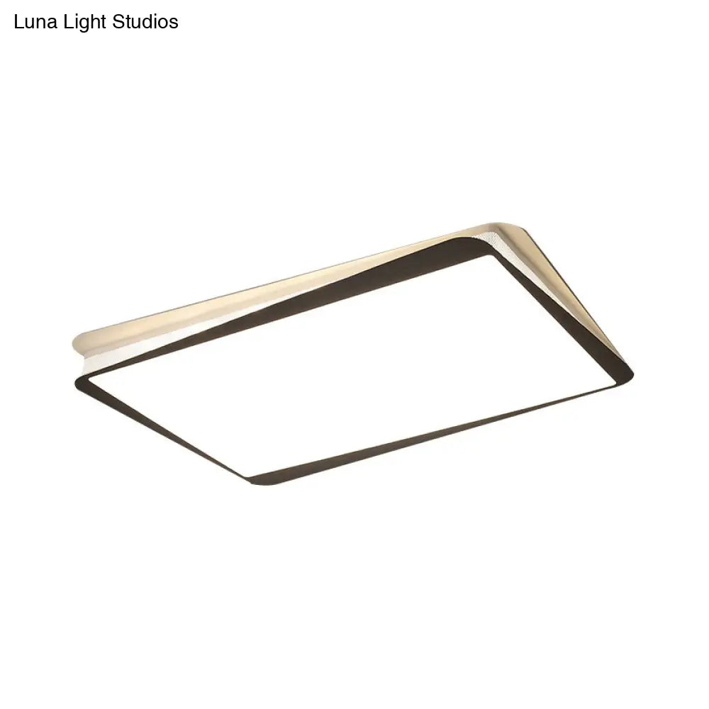 DecorBites™ DecorBites™ Simple LED Ceiling Flush Mount Light in White/Warm Light - Metal Rectangular Fixture