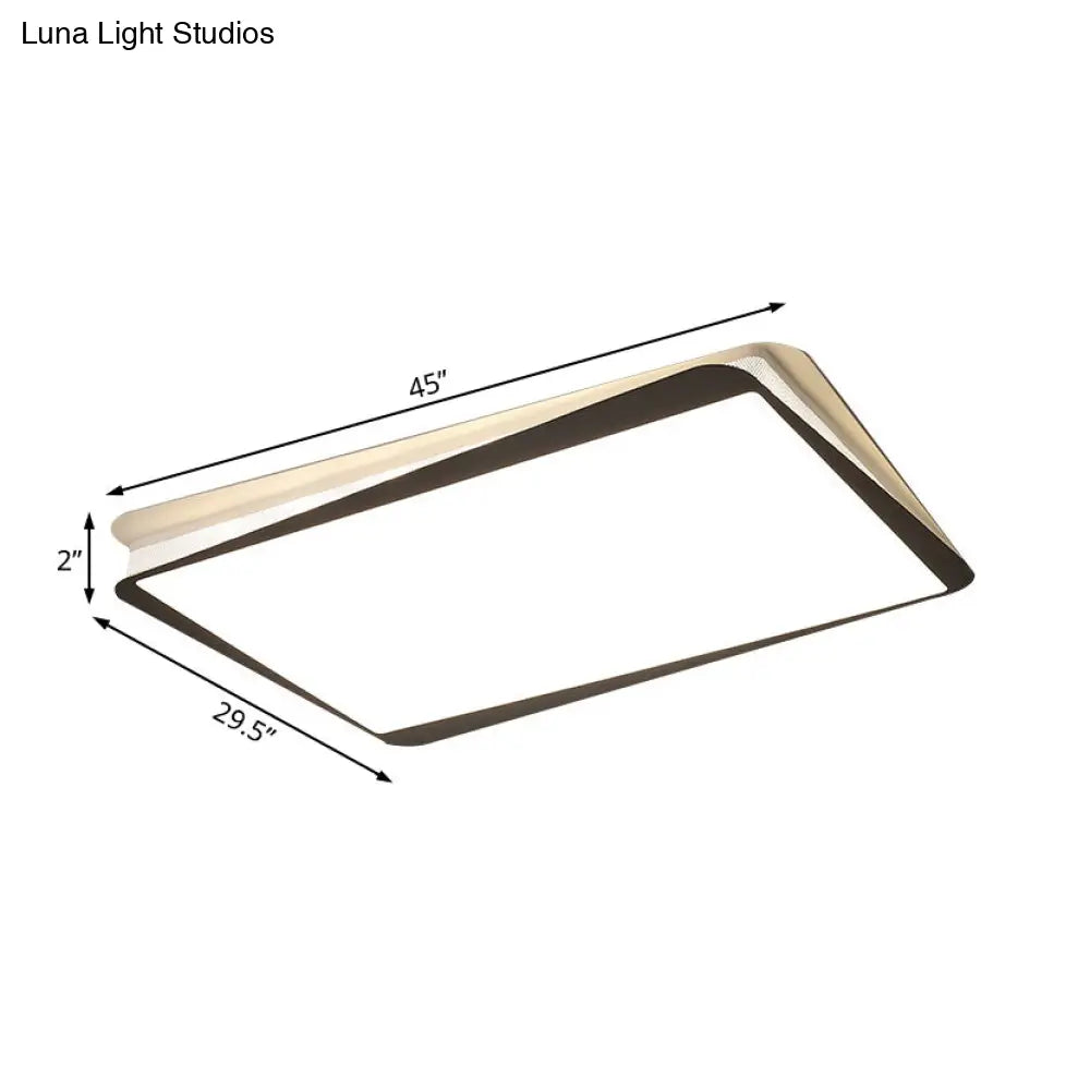 DecorBites™ DecorBites™ Simple LED Ceiling Flush Mount Light in White/Warm Light - Metal Rectangular Fixture