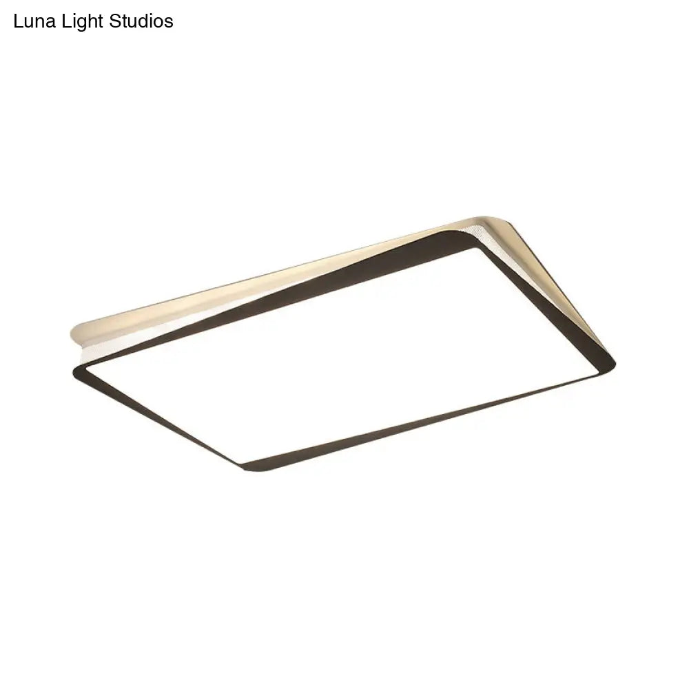 DecorBites™ DecorBites™ Simple LED Ceiling Flush Mount Light in White/Warm Light - Metal Rectangular Fixture