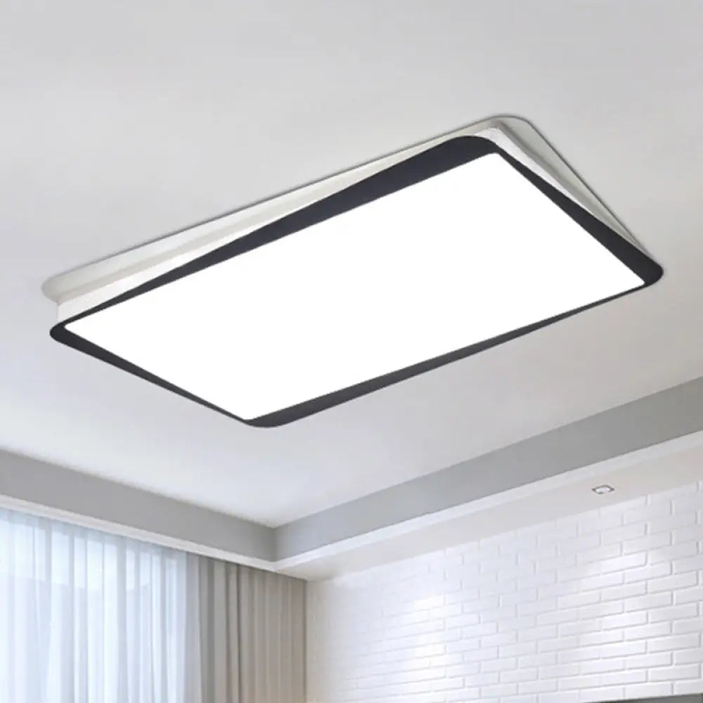 DecorBites™ DecorBites™ Simple LED Ceiling Flush Mount Light in White/Warm Light - Metal Rectangular Fixture