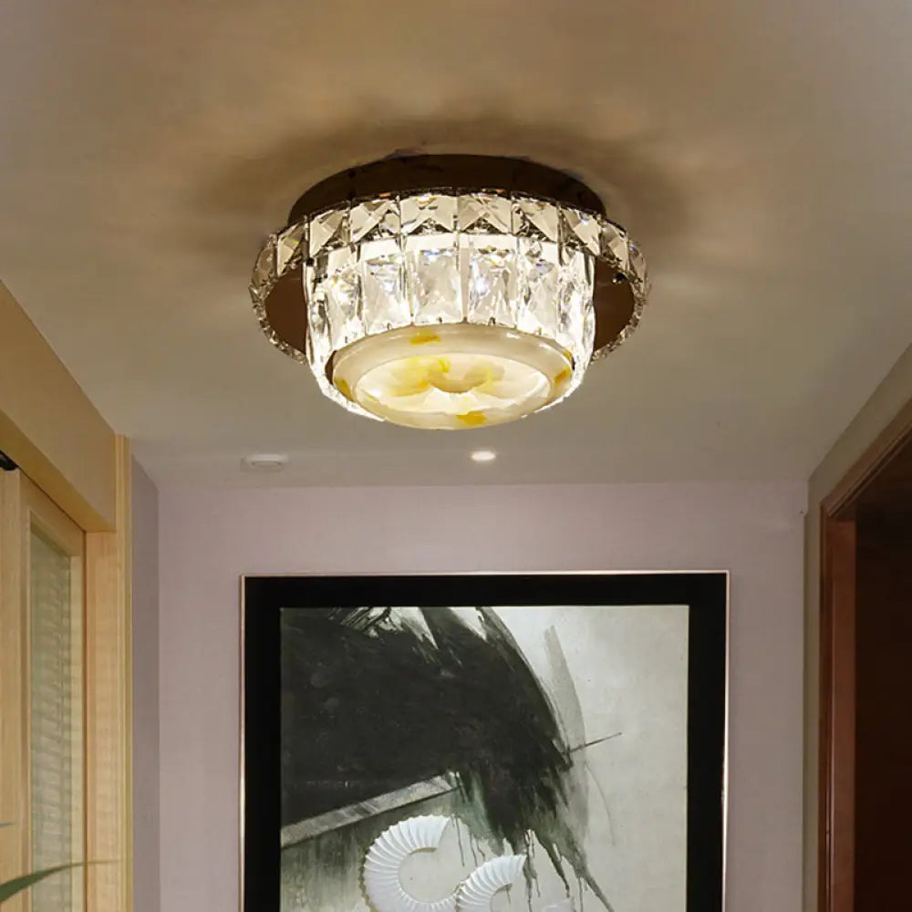 DecorBites™ DecorBites™ Simple LED Chrome Flush Mount Ceiling Lighting for Corridor - Crystal Block Round/Square Shape