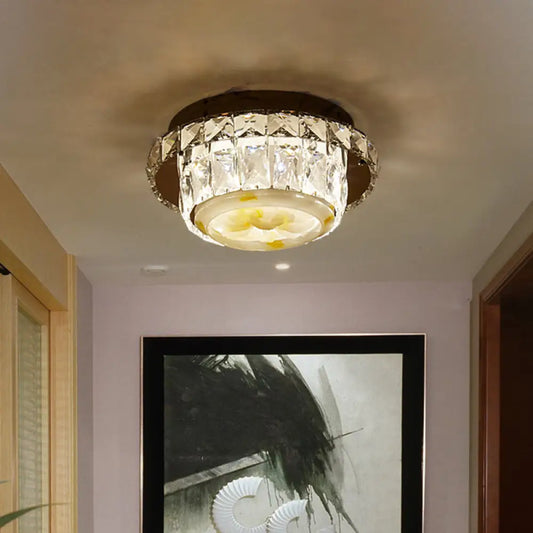 DecorBites™ DecorBites™ Simple LED Chrome Flush Mount Ceiling Lighting for Corridor - Crystal Block Round/Square Shape