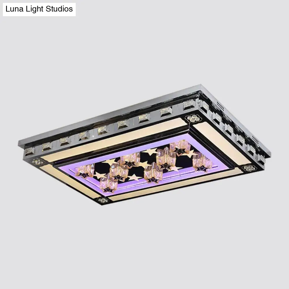 DecorBites™ DecorBites™ Simple LED Purple Crystal Flush Mount Ceiling Light: Ideal for Living Room Lighting