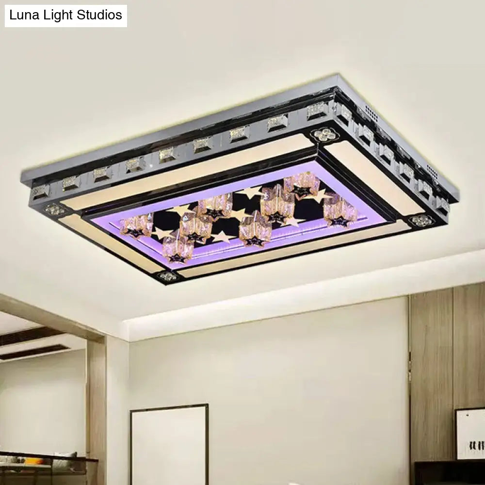 DecorBites™ DecorBites™ Simple LED Purple Crystal Flush Mount Ceiling Light: Ideal for Living Room Lighting