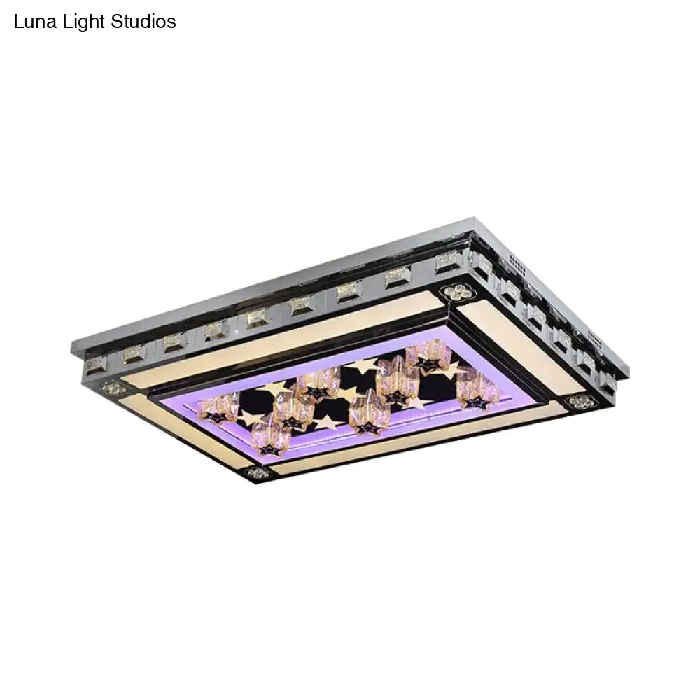 DecorBites™ DecorBites™ Simple LED Purple Crystal Flush Mount Ceiling Light: Ideal for Living Room Lighting