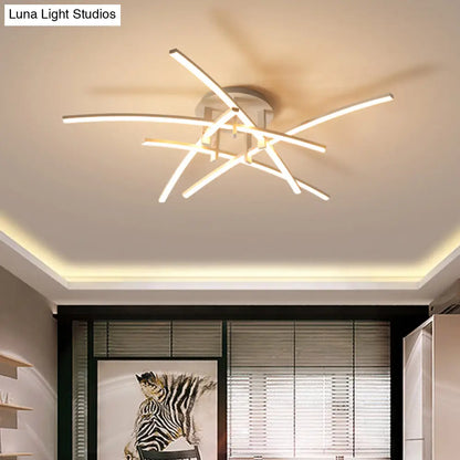 DecorBites™ DecorBites™ Simple Metal Crossed Rod LED Bedroom Flush Mount Ceiling Light Fixture